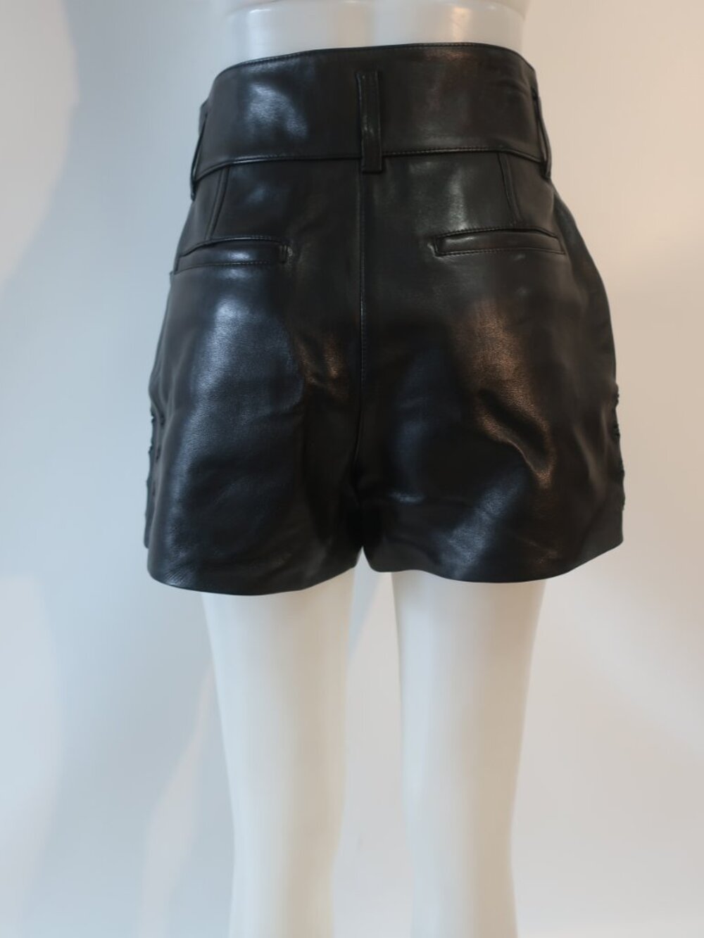 Womens Iro Paris Adil (Item- 37) Black Pure Lamb Leather Shorts 38 US/6 - Picture 6 of 11